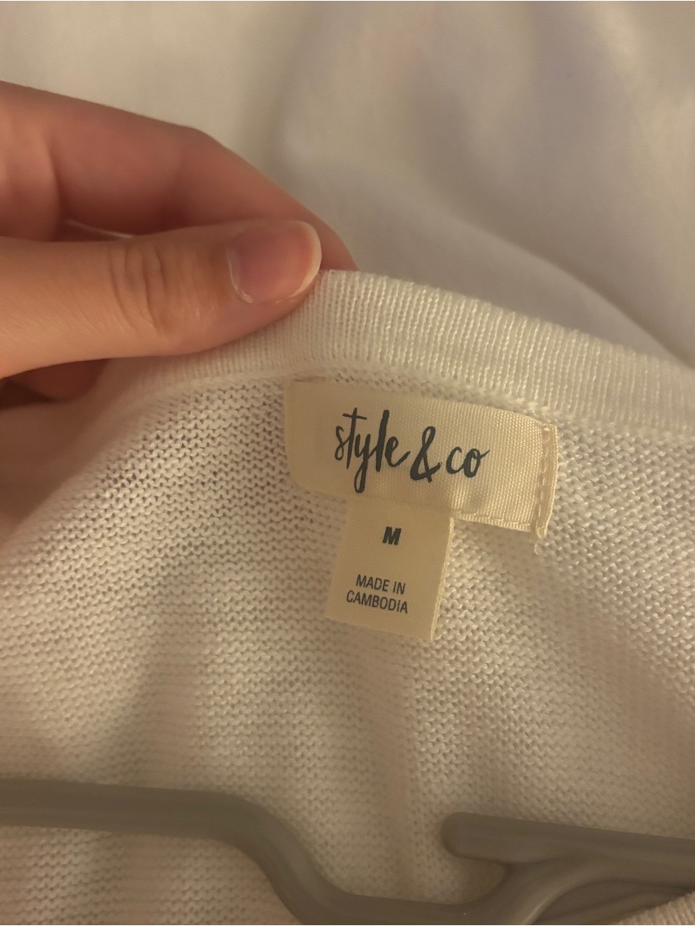 Style & Co. Cream Openwork Knit Scoop Neck Sweater - Picture 4 of 4